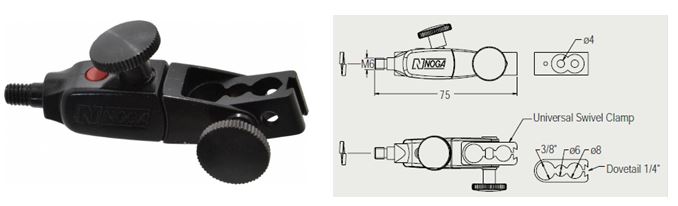 Noga FA1500 Fine Adjustment Swivel Clamp – Holds 3/8